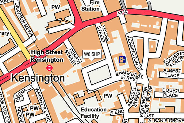 W8 5HP map - OS OpenMap – Local (Ordnance Survey)