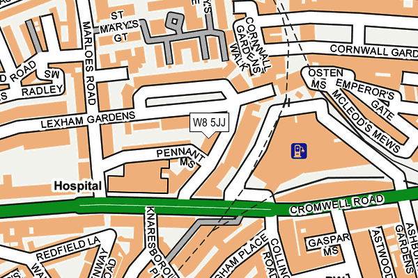 W8 5JJ map - OS OpenMap – Local (Ordnance Survey)
