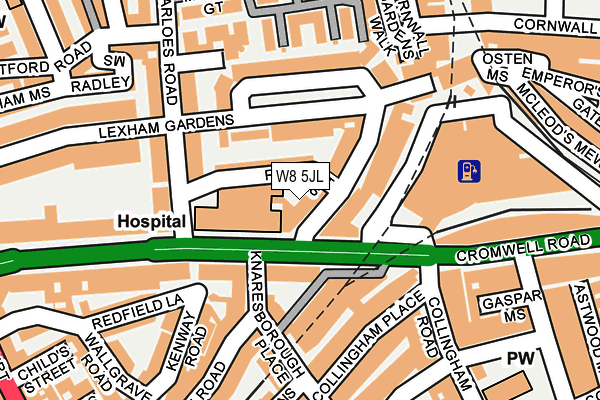 W8 5JL map - OS OpenMap – Local (Ordnance Survey)