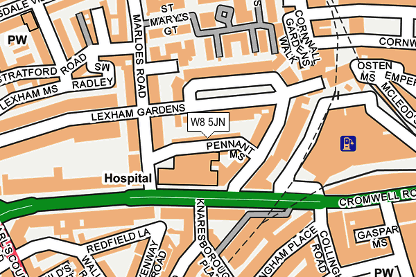 W8 5JN map - OS OpenMap – Local (Ordnance Survey)