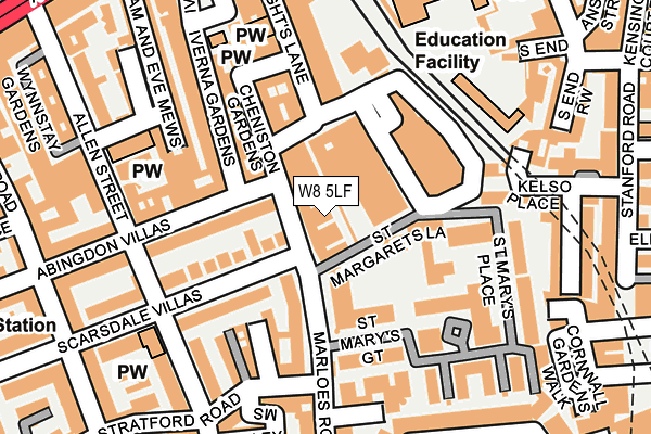 W8 5LF map - OS OpenMap – Local (Ordnance Survey)