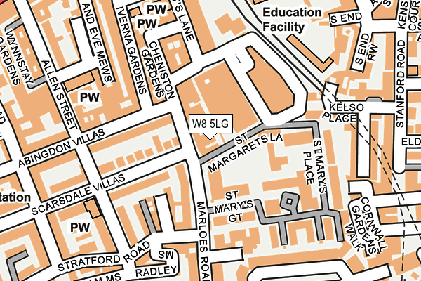 W8 5LG map - OS OpenMap – Local (Ordnance Survey)