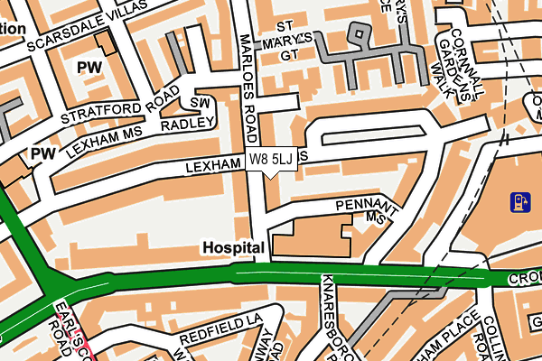 W8 5LJ map - OS OpenMap – Local (Ordnance Survey)