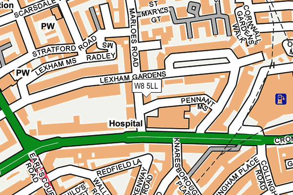 W8 5LL map - OS OpenMap – Local (Ordnance Survey)