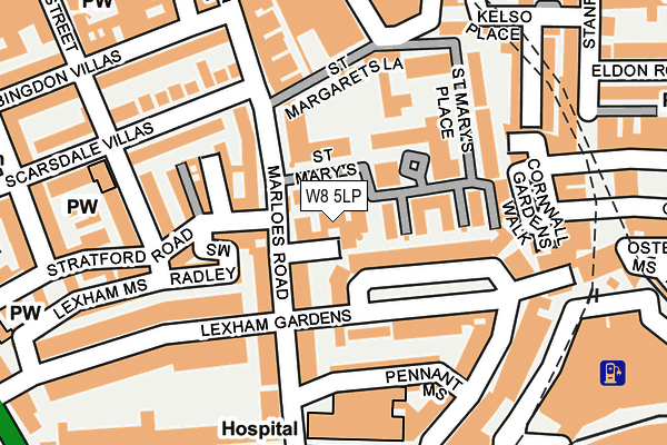 W8 5LP map - OS OpenMap – Local (Ordnance Survey)