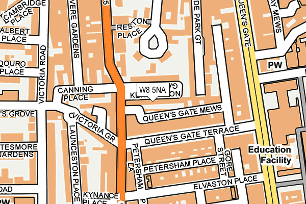 W8 5NA map - OS OpenMap – Local (Ordnance Survey)