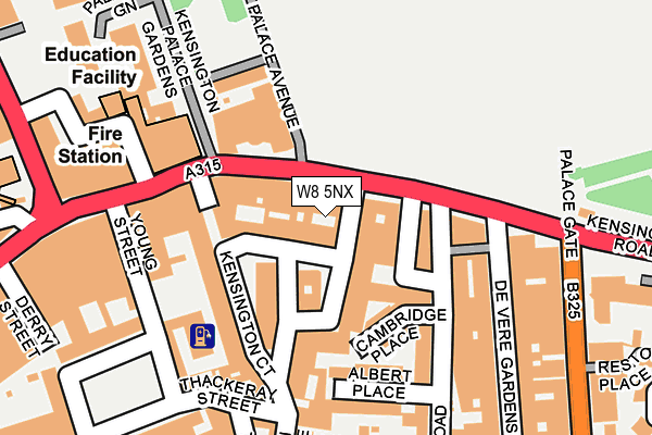 W8 5NX map - OS OpenMap – Local (Ordnance Survey)