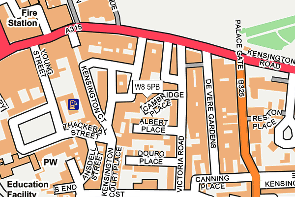 W8 5PB map - OS OpenMap – Local (Ordnance Survey)