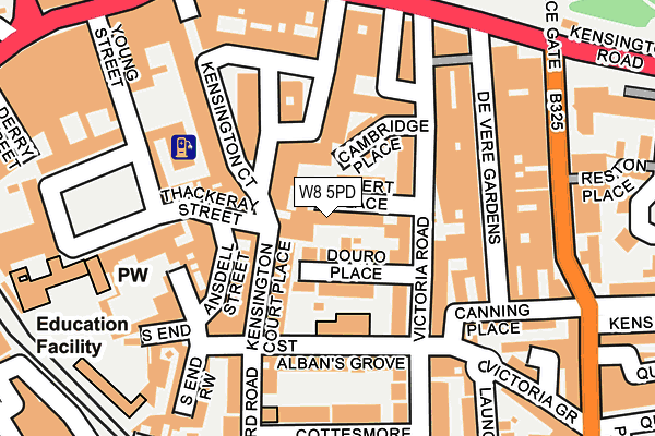 W8 5PD map - OS OpenMap – Local (Ordnance Survey)