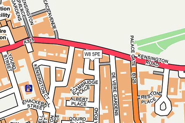 W8 5PE map - OS OpenMap – Local (Ordnance Survey)