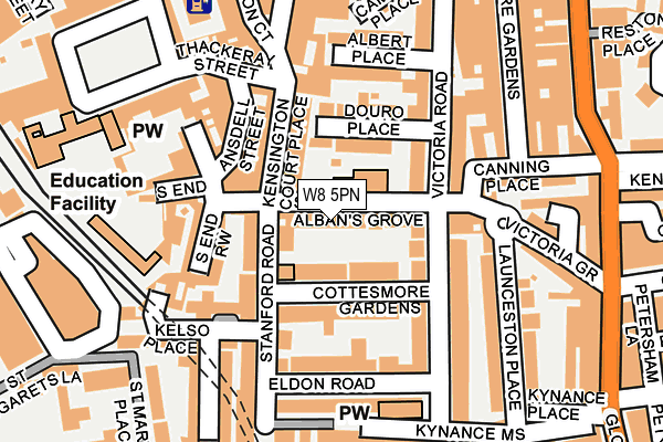 W8 5PN map - OS OpenMap – Local (Ordnance Survey)