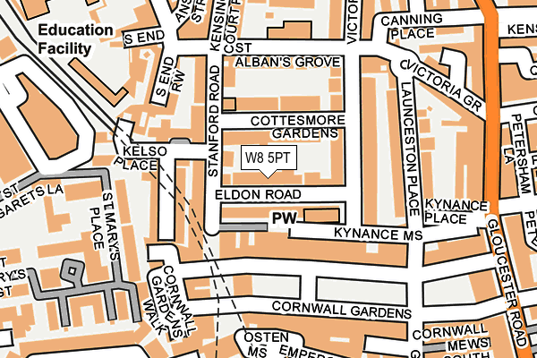 W8 5PT map - OS OpenMap – Local (Ordnance Survey)