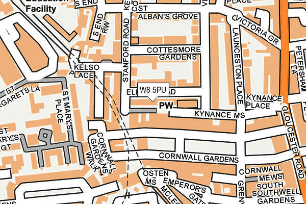 W8 5PU map - OS OpenMap – Local (Ordnance Survey)