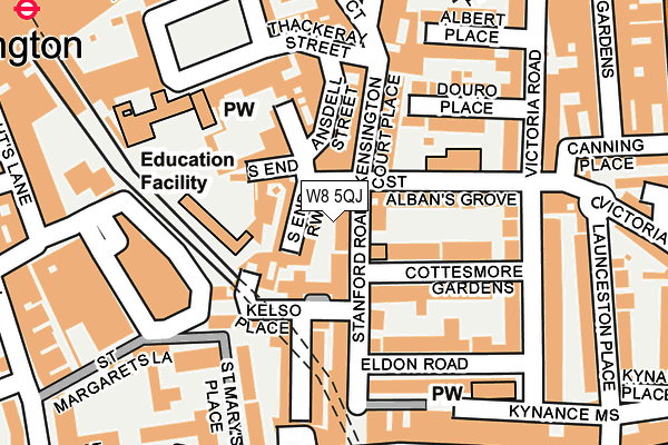 W8 5QJ map - OS OpenMap – Local (Ordnance Survey)