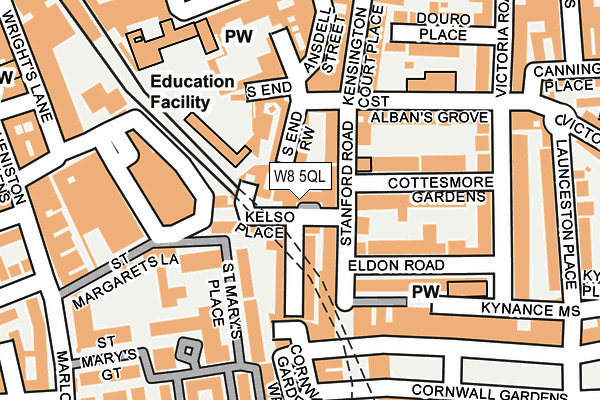 W8 5QL map - OS OpenMap – Local (Ordnance Survey)