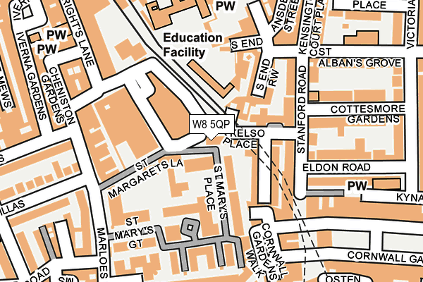 W8 5QP map - OS OpenMap – Local (Ordnance Survey)