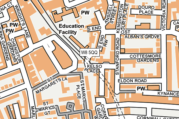 W8 5QQ map - OS OpenMap – Local (Ordnance Survey)
