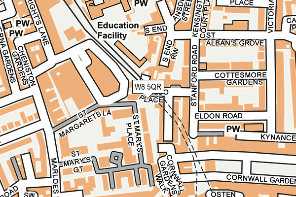 W8 5QR map - OS OpenMap – Local (Ordnance Survey)