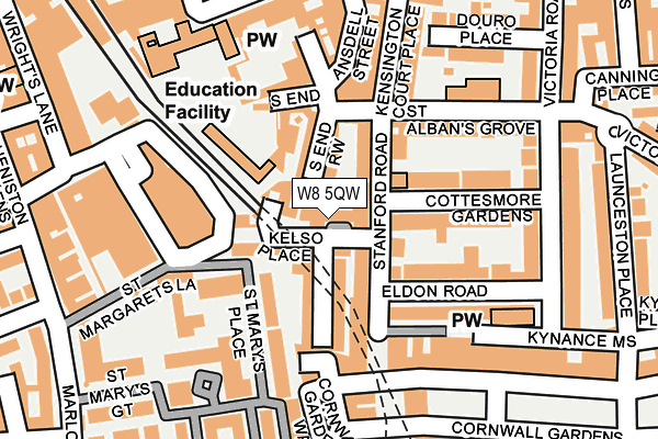 W8 5QW map - OS OpenMap – Local (Ordnance Survey)