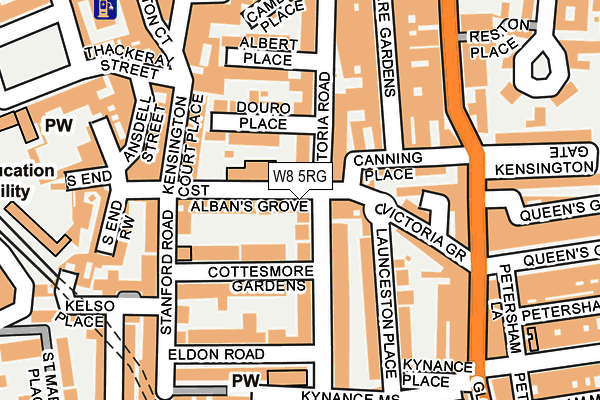 W8 5RG map - OS OpenMap – Local (Ordnance Survey)