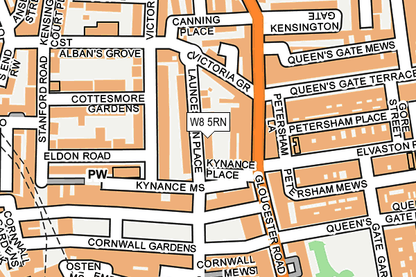 W8 5RN map - OS OpenMap – Local (Ordnance Survey)