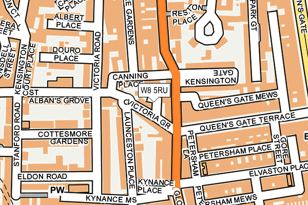 W8 5RU map - OS OpenMap – Local (Ordnance Survey)