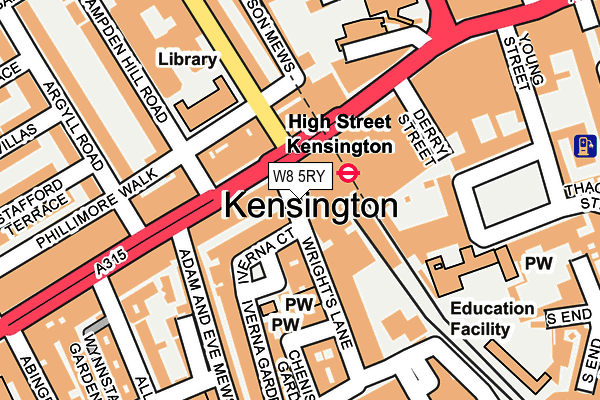 W8 5RY map - OS OpenMap – Local (Ordnance Survey)