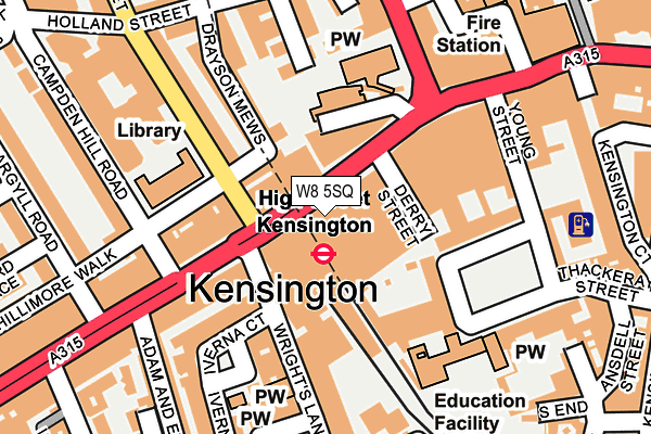 W8 5SQ map - OS OpenMap – Local (Ordnance Survey)