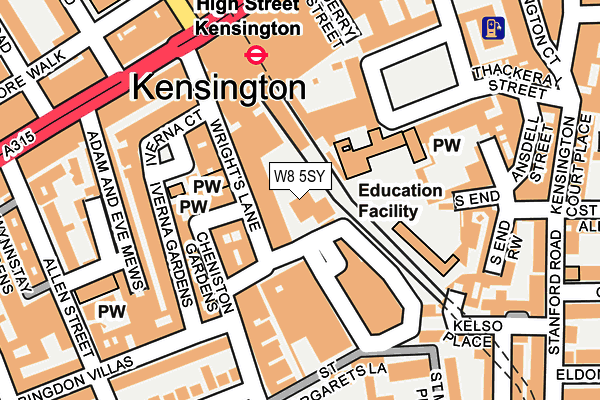 W8 5SY map - OS OpenMap – Local (Ordnance Survey)