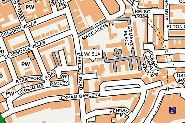 W8 5UA map - OS OpenMap – Local (Ordnance Survey)