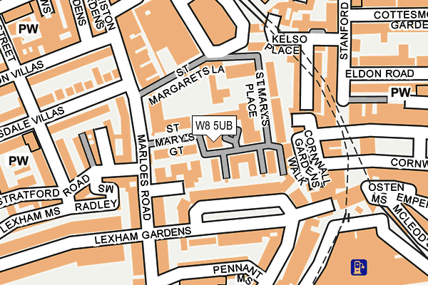 W8 5UB map - OS OpenMap – Local (Ordnance Survey)
