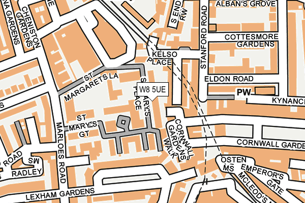 W8 5UE map - OS OpenMap – Local (Ordnance Survey)