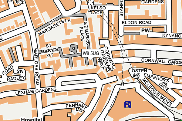 W8 5UG map - OS OpenMap – Local (Ordnance Survey)