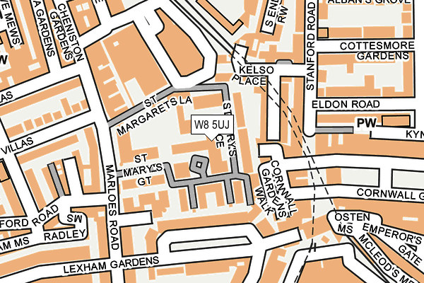 W8 5UJ map - OS OpenMap – Local (Ordnance Survey)