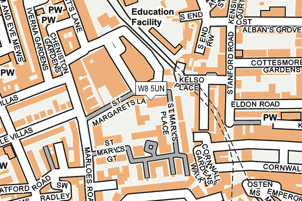 W8 5UN map - OS OpenMap – Local (Ordnance Survey)