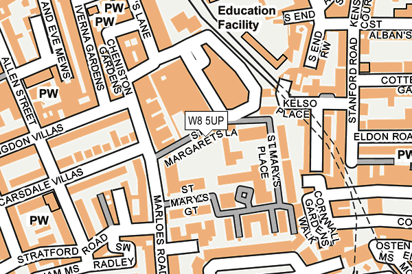 W8 5UP map - OS OpenMap – Local (Ordnance Survey)