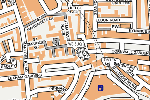 W8 5UQ map - OS OpenMap – Local (Ordnance Survey)