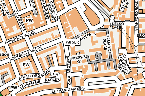 W8 5UR map - OS OpenMap – Local (Ordnance Survey)