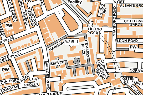 W8 5UU map - OS OpenMap – Local (Ordnance Survey)