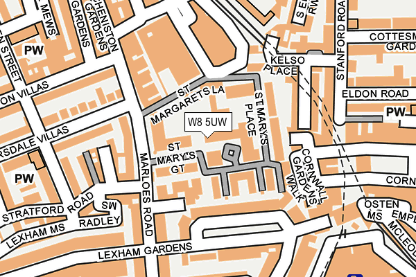 W8 5UW map - OS OpenMap – Local (Ordnance Survey)