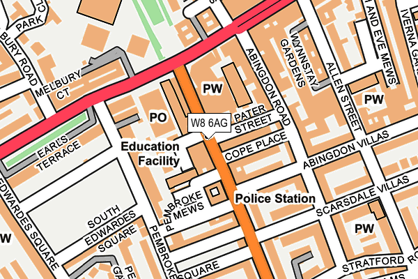 W8 6AG map - OS OpenMap – Local (Ordnance Survey)