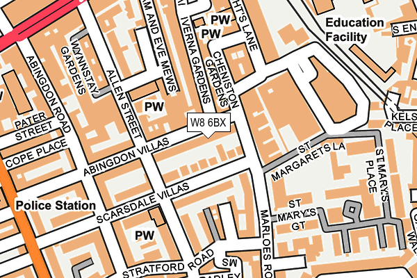 W8 6BX map - OS OpenMap – Local (Ordnance Survey)