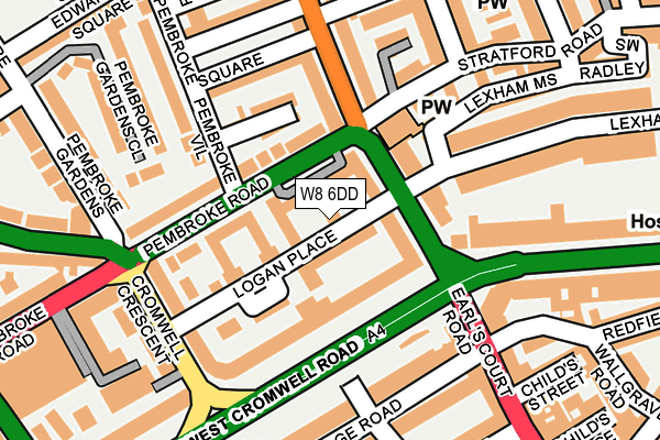 W8 6DD map - OS OpenMap – Local (Ordnance Survey)