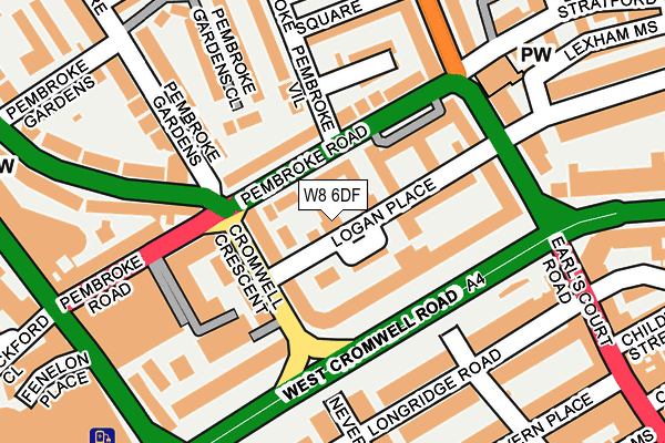 W8 6DF map - OS OpenMap – Local (Ordnance Survey)