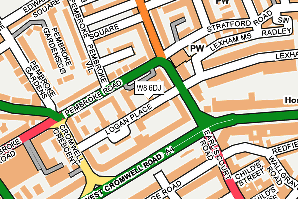 W8 6DJ map - OS OpenMap – Local (Ordnance Survey)