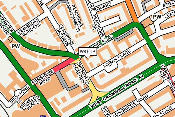 W8 6DP map - OS OpenMap – Local (Ordnance Survey)