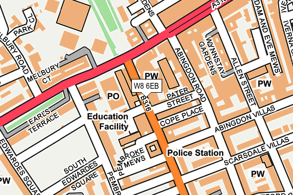 W8 6EB map - OS OpenMap – Local (Ordnance Survey)
