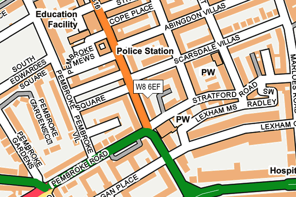 W8 6EF map - OS OpenMap – Local (Ordnance Survey)