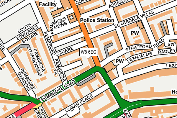 W8 6EG map - OS OpenMap – Local (Ordnance Survey)