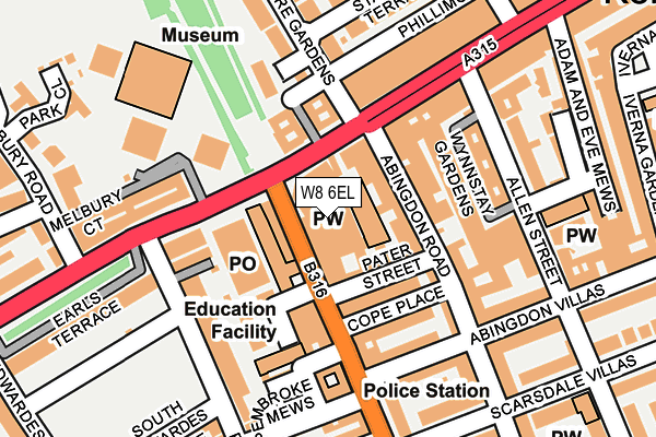 W8 6EL map - OS OpenMap – Local (Ordnance Survey)